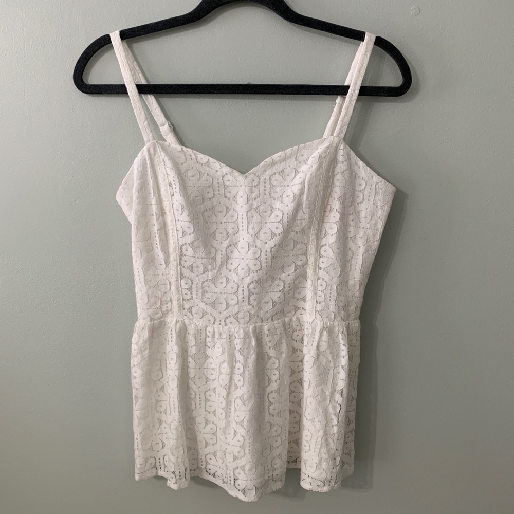 Lilly Pulitzer White Laced Tank